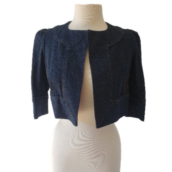 Diane Von Furstenberg Jackets & Blazers - Diane Von Furstenberg 'Remo' Cropped Denim Jacket